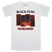 BLACK FLAG Damaged Tシャツ WHITE