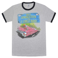 BRUCE SPRINGSTEEN Pink Car Tin He トリム Tシャツ