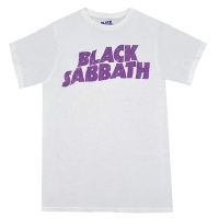 BLACK SABBATH Wavy Logo Vintage Tシャツ WHITE