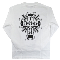 DOGTOWN Cross Logo ロングスリーブ Tシャツ WHITE