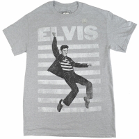 ELVIS PRESLEY Striped Jumping King Tシャツ