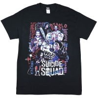 SUICIDE SQUAD Harleys Character Collage Tシャツ BLACK