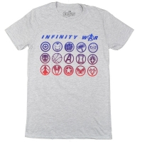 AVENGERS Infinity War All Icons Blend Tシャツ GREY