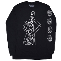 RICK AND MORTY Rick Drinking And Burping ロングスリーブ Tシャツ
