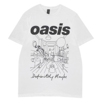 OASIS Definitely Maybe Line Drawing Tシャツ WHITE