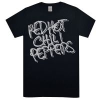 RED HOT CHILI PEPPERS Black & White Logo Tシャツ