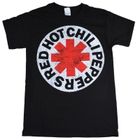 RED HOT CHILI PEPPERS White Circle Asterisk Ｔシャツ