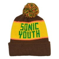 B品 SONIC YOUTH Logo Brown ボンボン ニット帽