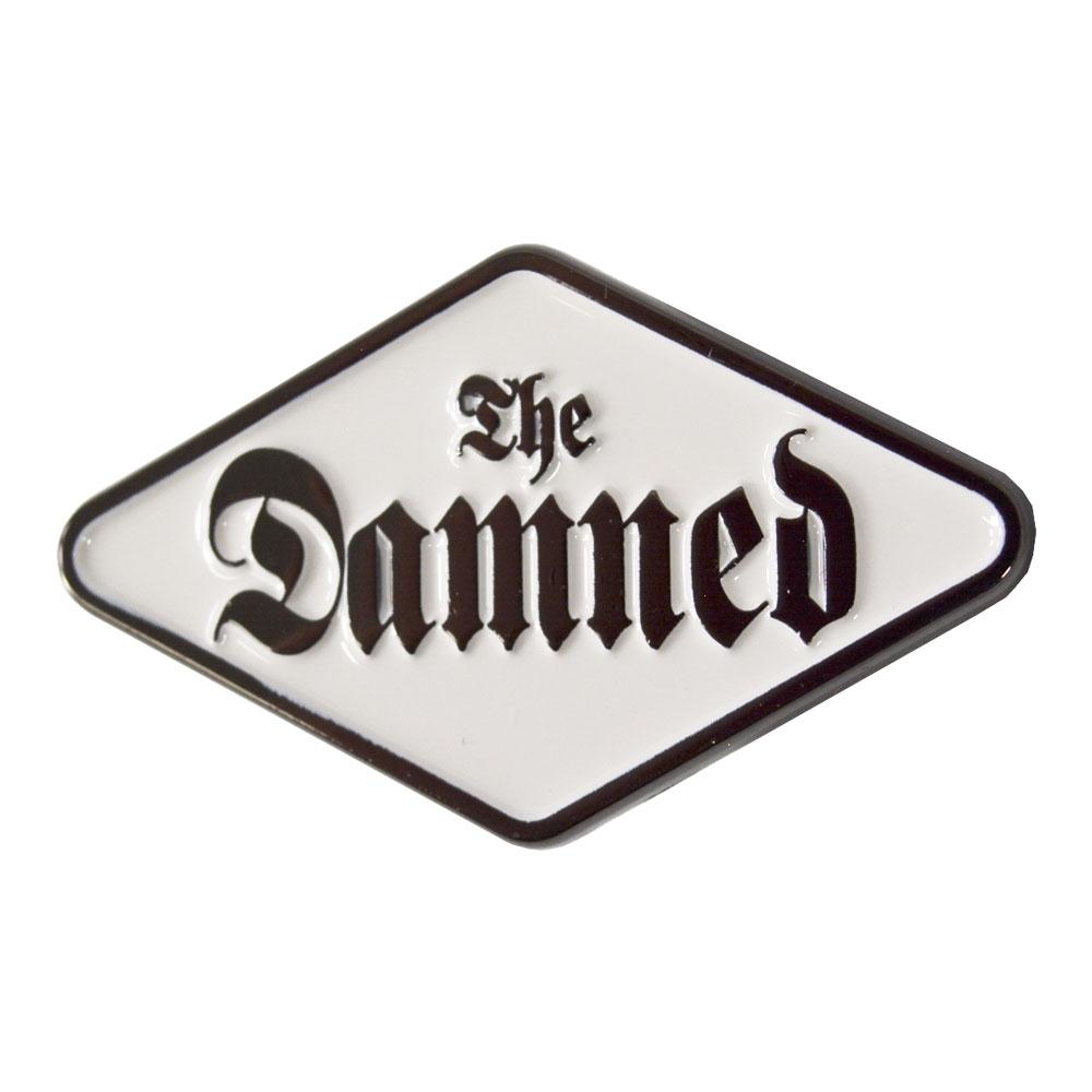 the-damned-gothic-logo-pin-badge-white-front