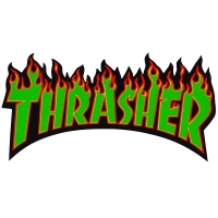 THRASHER Flame Logo ステッカー GREEN USA企画