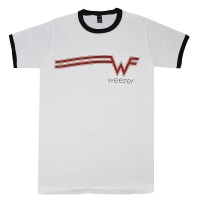WEEZER Striped Logo Ringer トリム Tシャツ